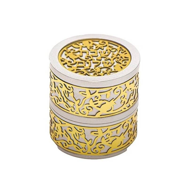 Lasercut Pomegranate Design Aluminum Travel Tealig | Candle Holders |